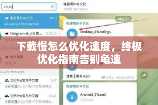 下载慢怎么优化速度，终极优化指南告别龟速-第1张图片-TG官方版-支持端对端加密、云端同步和多设备登录