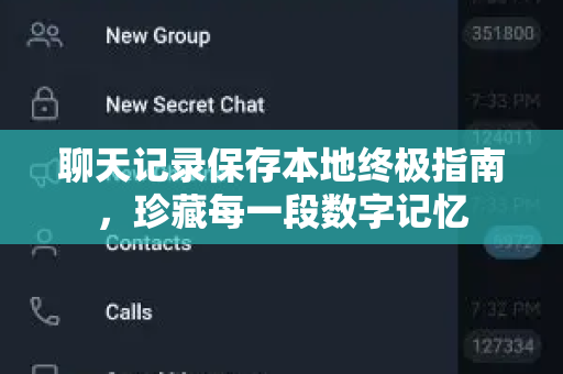 聊天记录保存本地终极指南，珍藏每一段数字记忆-第1张图片-TG官方版-支持端对端加密、云端同步和多设备登录