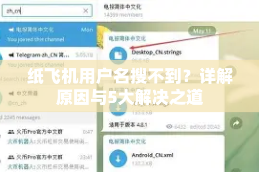 纸飞机用户名搜不到？详解原因与5大解决之道-第1张图片-TG手机版-支持端对端加密、云端同步和多设备登录