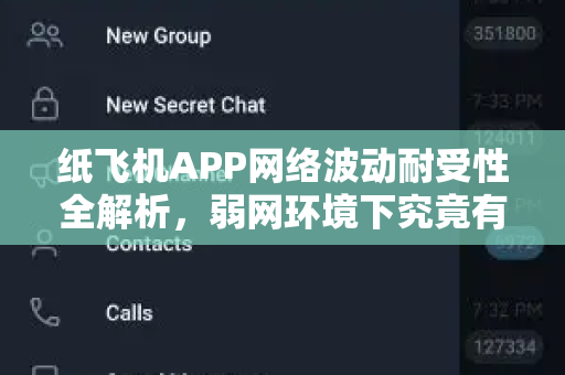 纸飞机APP网络波动耐受性全解析，弱网环境下究竟有多强？