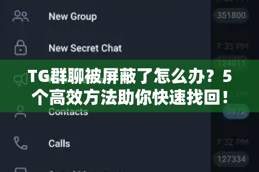 TG群聊被屏蔽了怎么办？5个高效方法助你快速找回！